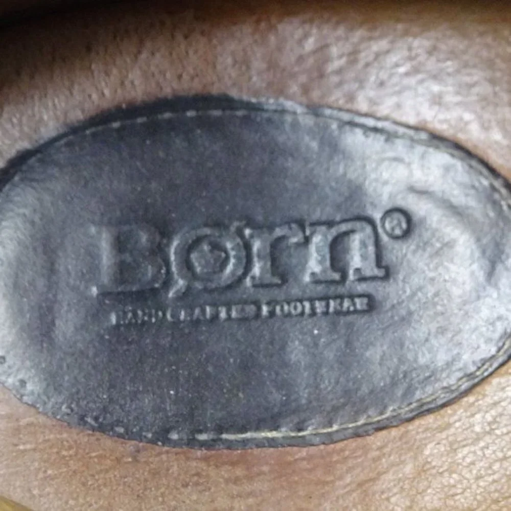 Born Brown Leather Loafers Shoes M6306 Size 10